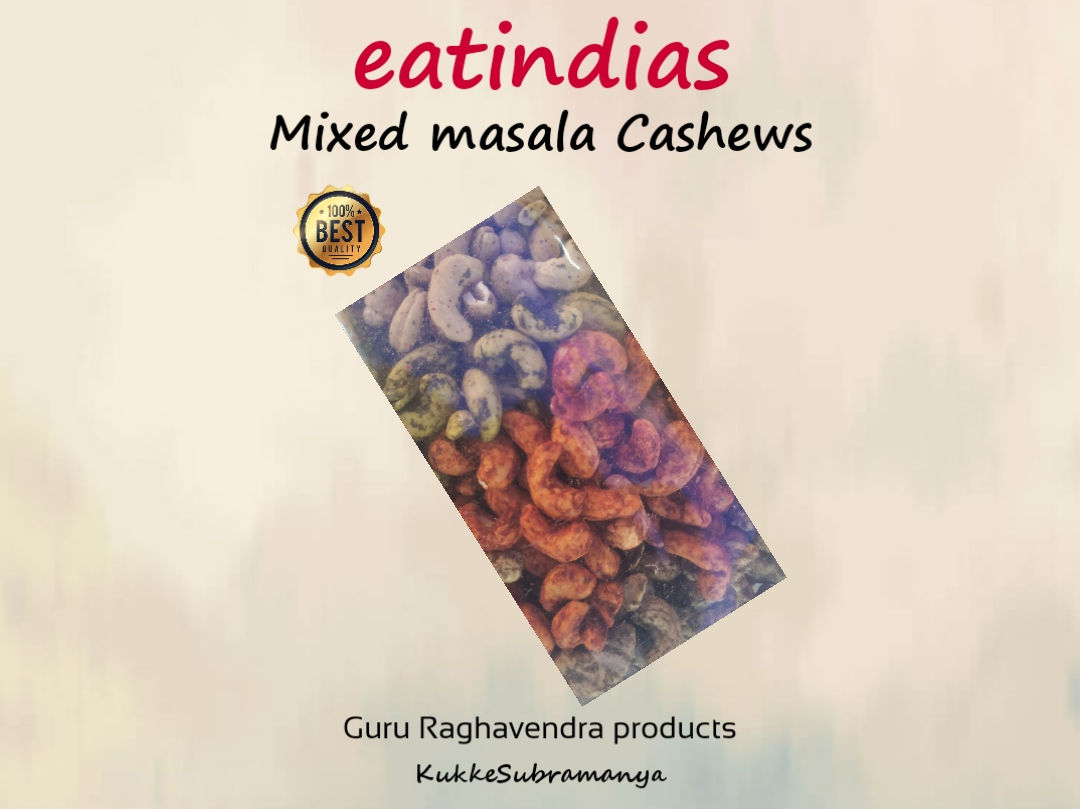 Mixed masala cashew(Redchill,Green chilli, Pepper &cream and onion)