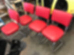 Red dining chairs
