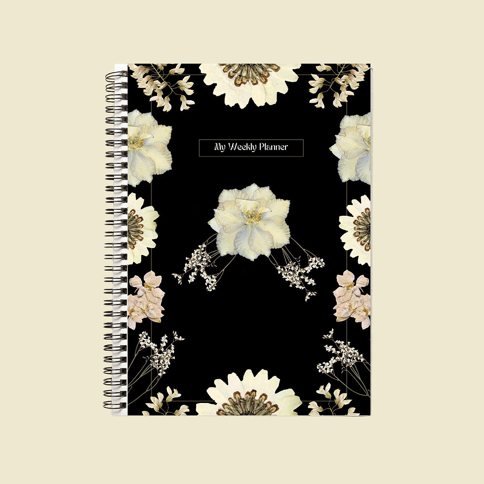 My weekly planner in black from Baines London