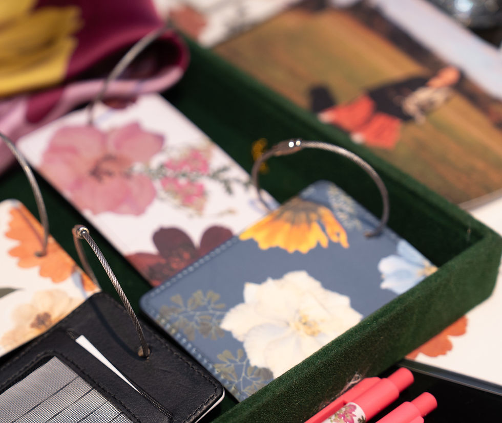 Thumbnail: His & Hers luggage tag travel set - floral designs