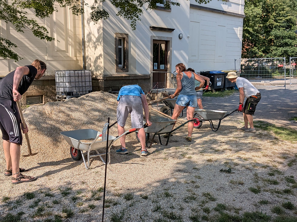 Große Fortschritte beim Aufbau des neuen Klettergerüsts