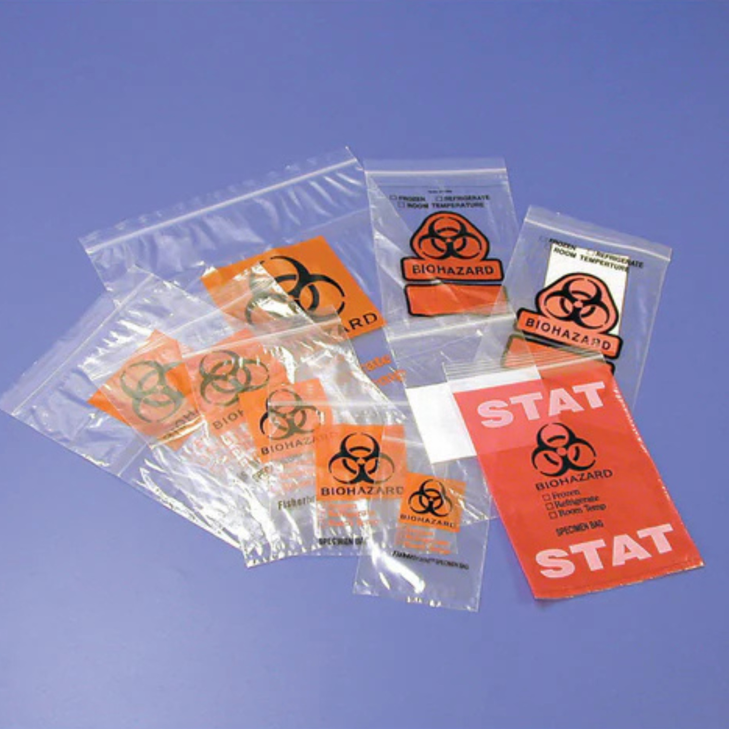 BIOHAZARD SPECIMEN TRANSPORT BAGS 6x9" PRINTED 1000/CS