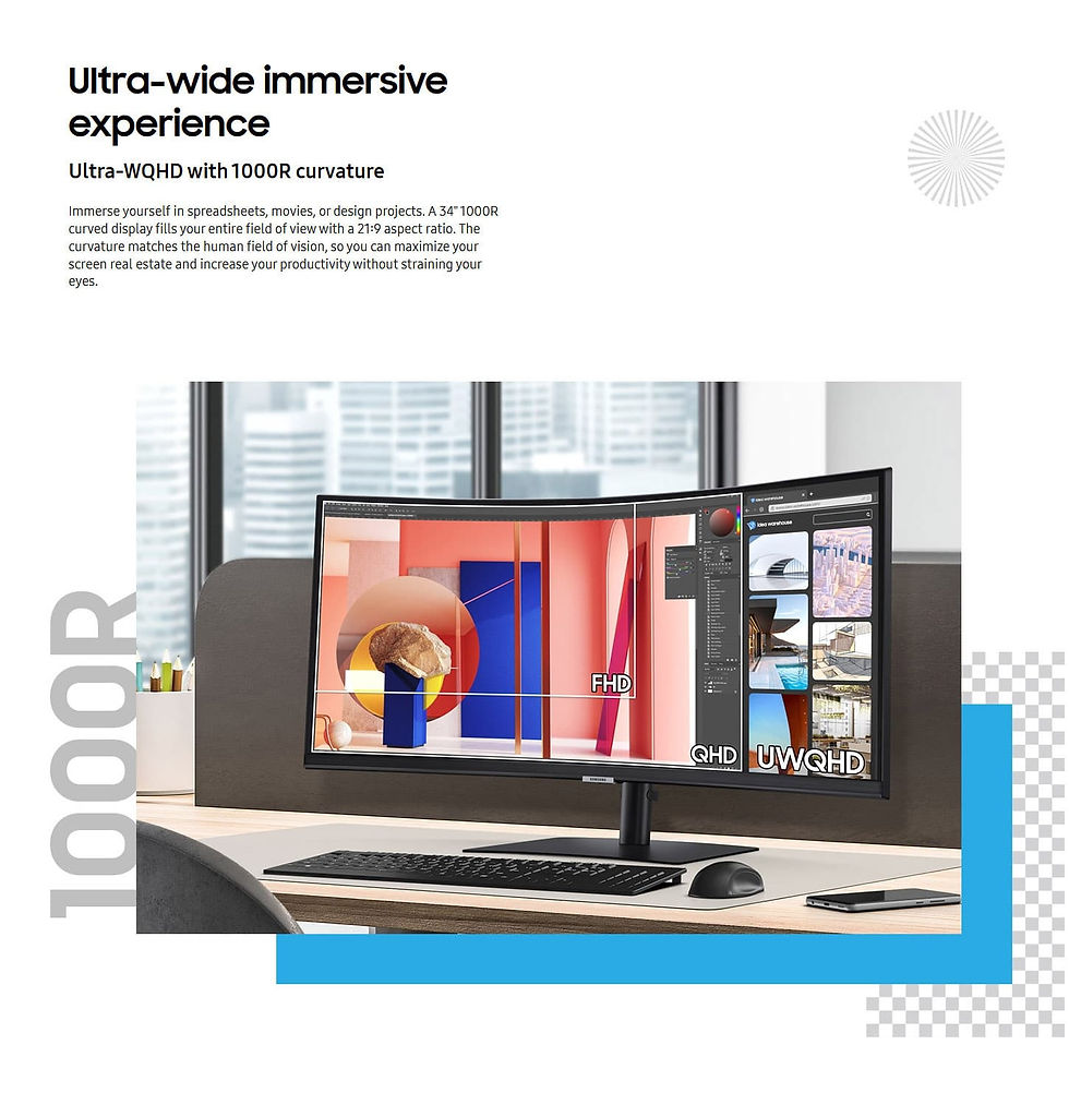 Thumbnail: Samsung LS34C652VAUXEN 34″ ViewFinity S65VC Ultra QHD Curved + WebCam