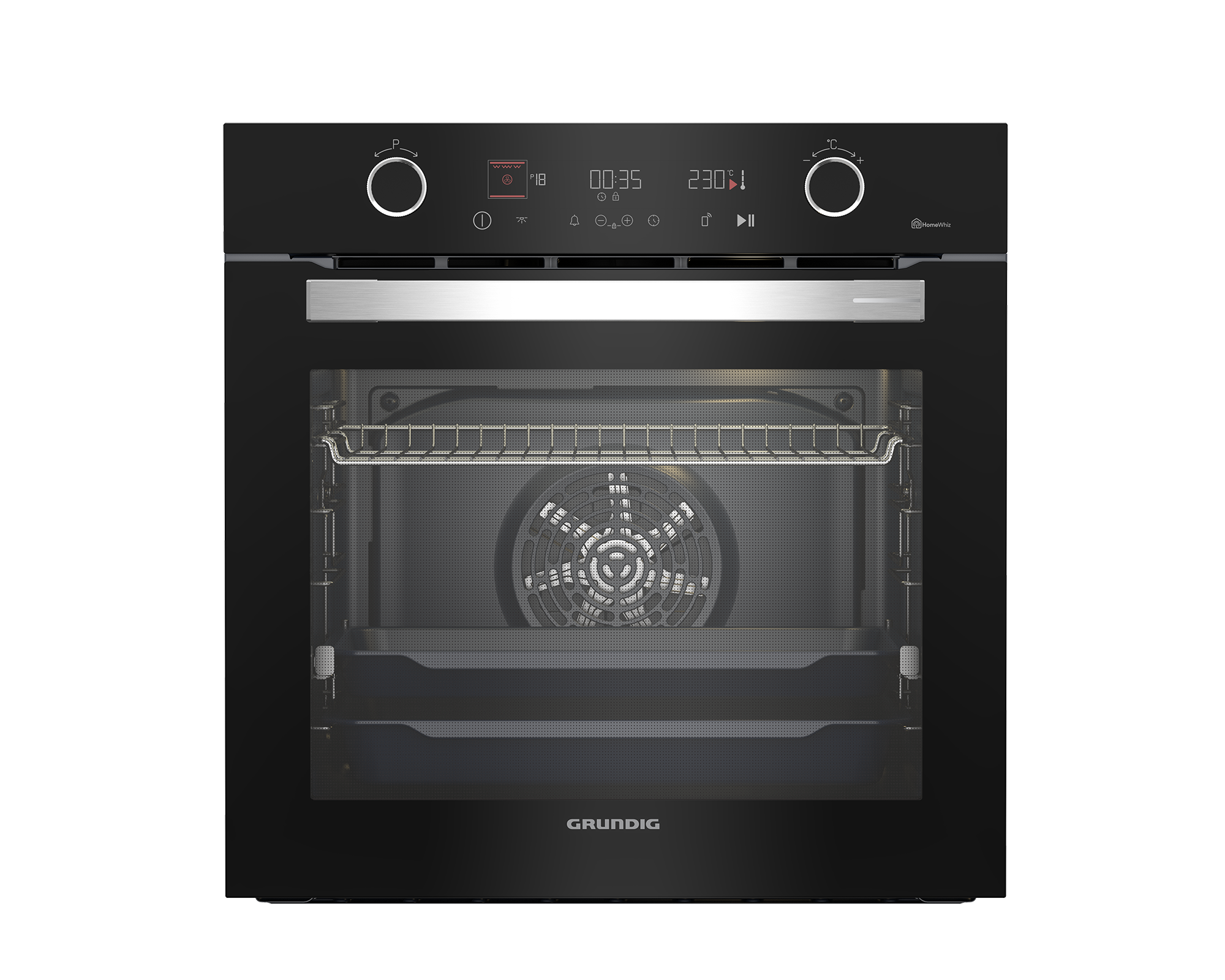 Grundig Built In Electric Oven / 72 Ltr / Double Oven. Model Gebtm12400B Black