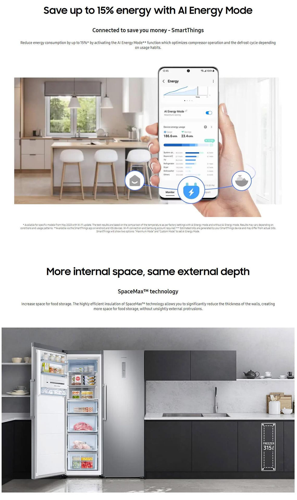 Thumbnail: Samsung RZ32C7BFES9/EF Side by Side Freestanding Freezer