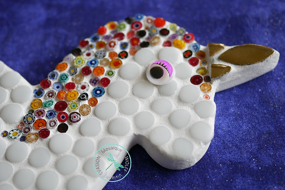 Miniature : Détail kit de mosaique licorne
