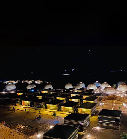 View of Hasan Zawaideh Camp Wadi Rum at night