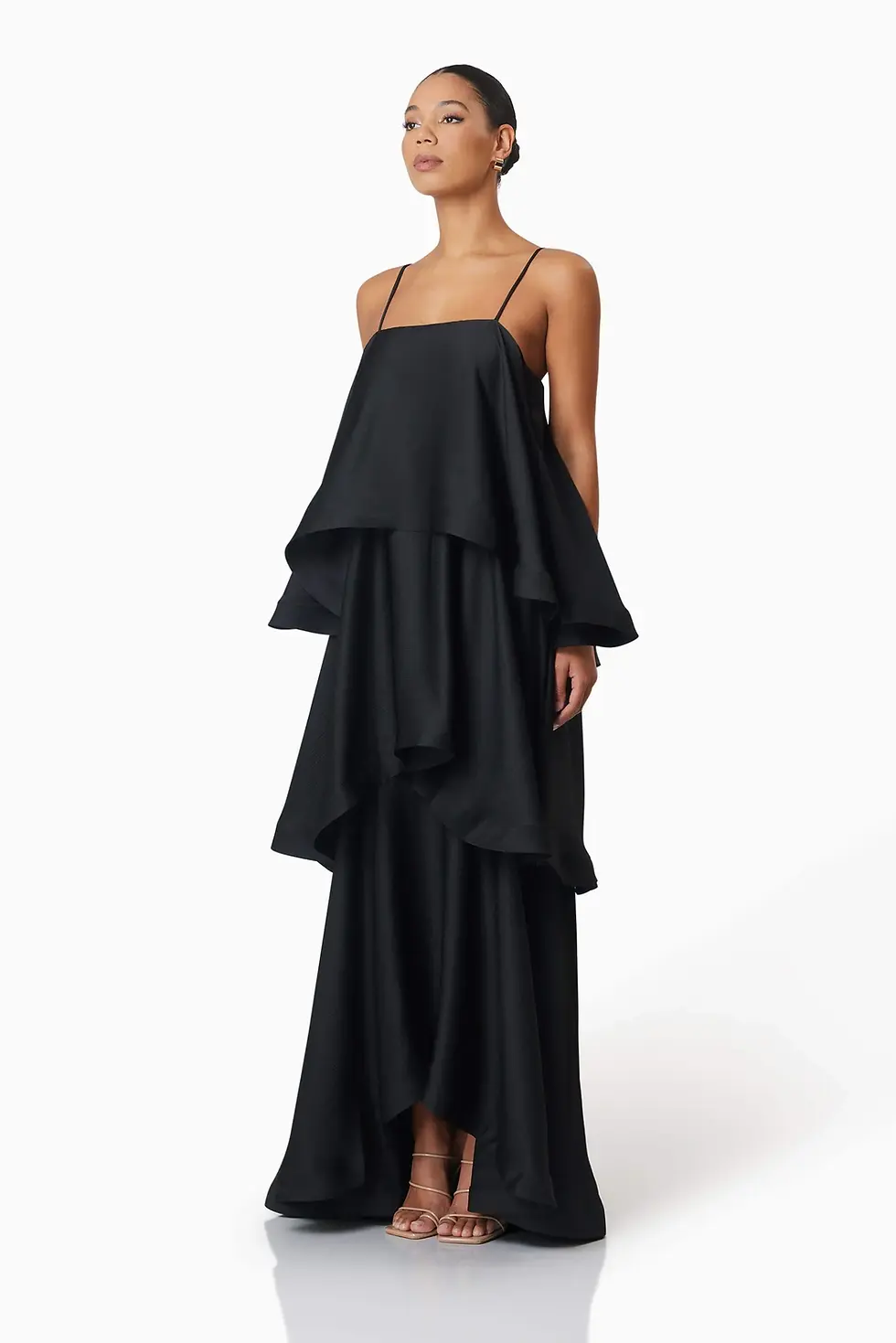 Thumbnail: (FOR SALE) Black Elliatt Tilly Tiered Maxi Dress