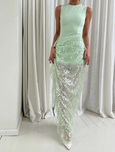 green emerald velvet dress SHE IS OLLA main image 1