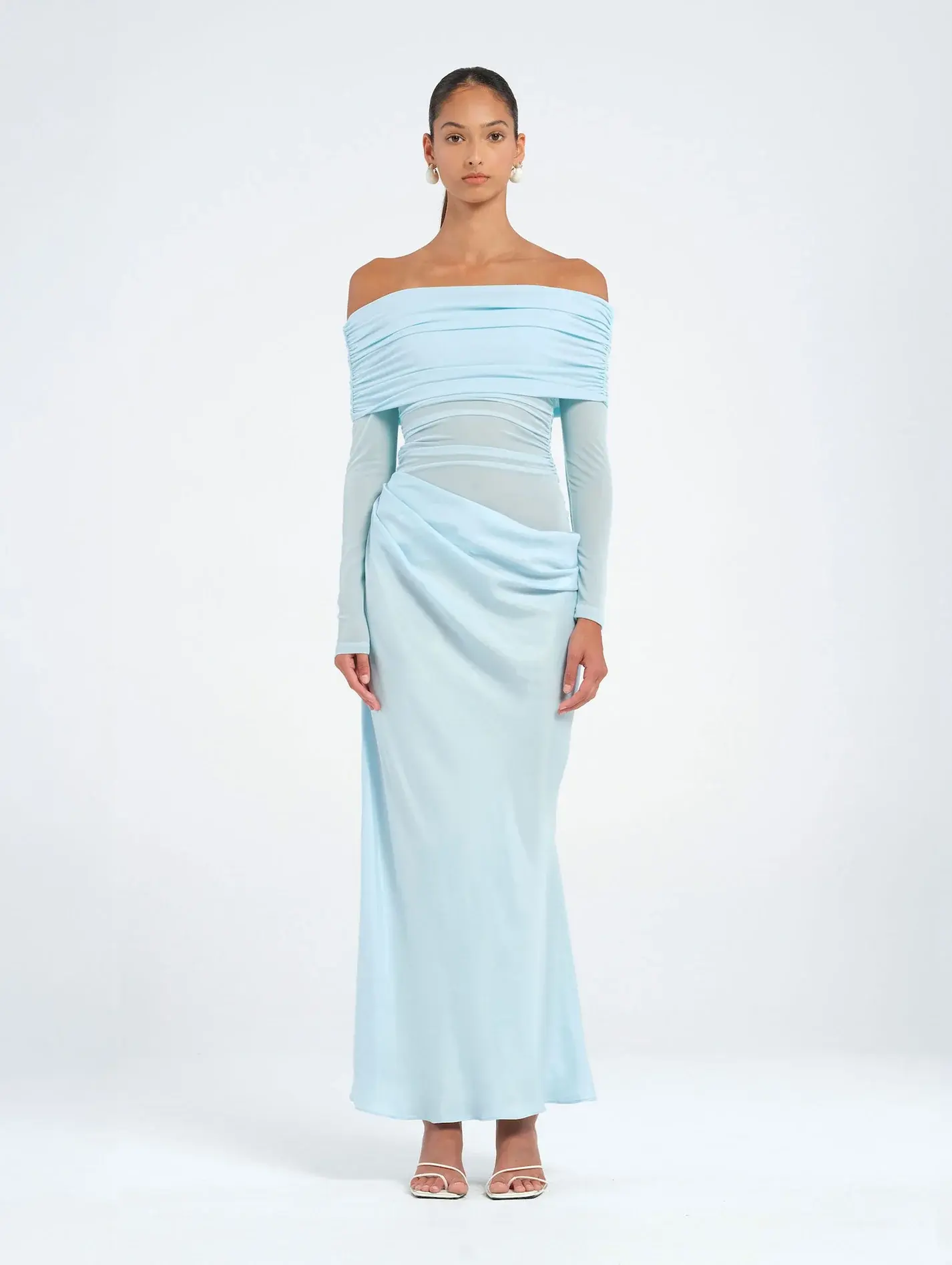(FOR SALE) Blue Benni Yasmin Off Shoulder Maxi Dress