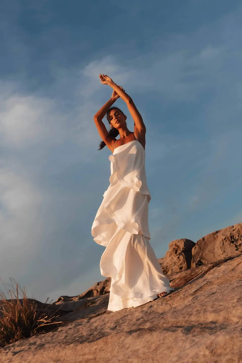 Thumbnail: (FOR SALE) White Elliatt Tilly Tiered Maxi Dress