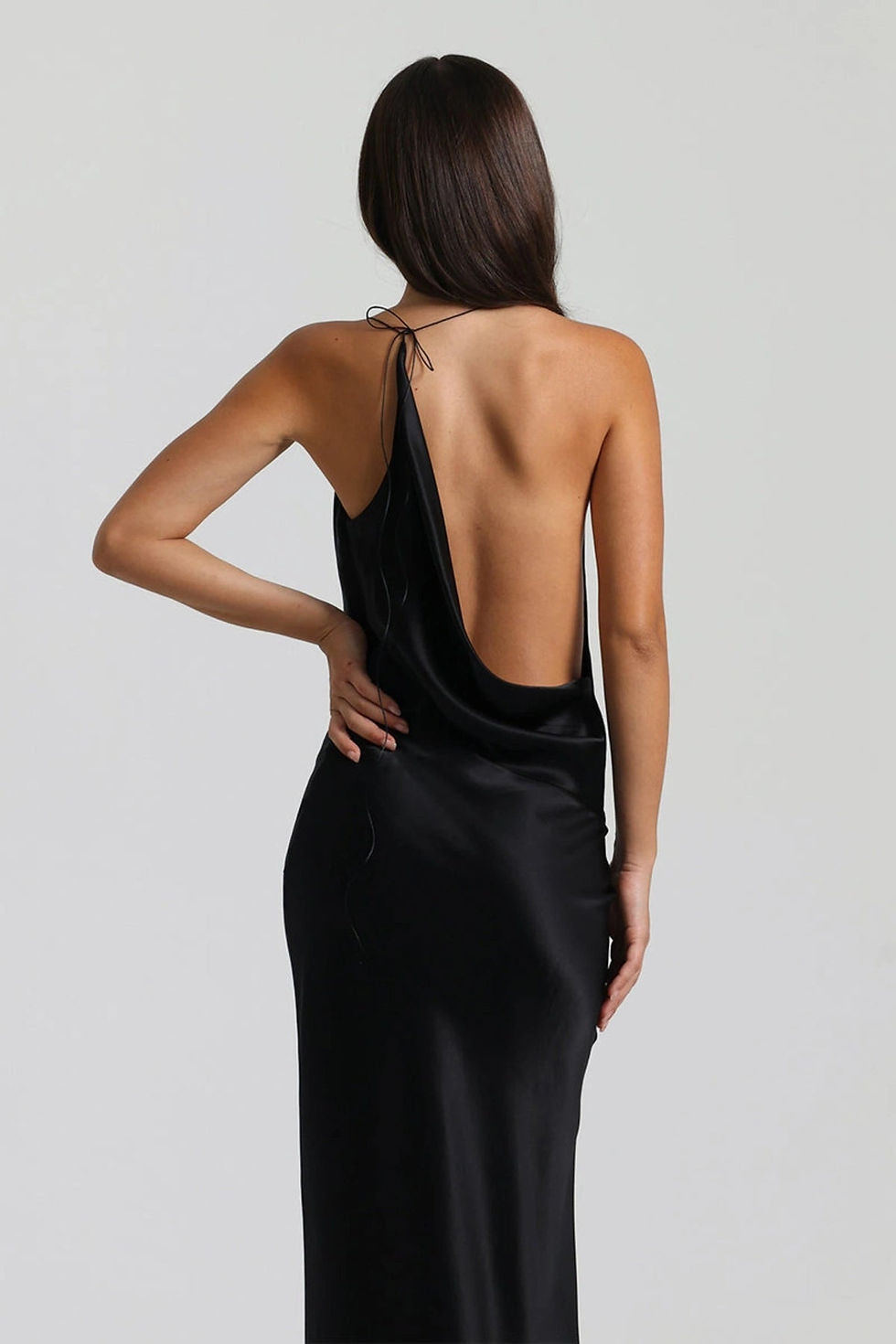 Thumbnail: Black Natalie Rolt Gabi Gown