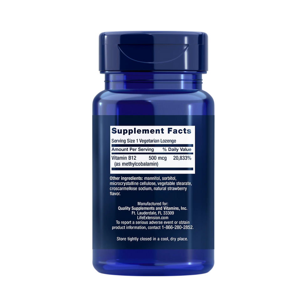 Miniatura: Vitamin B12 Methylcobalamin 500 mcg, 100 veg. lozenges