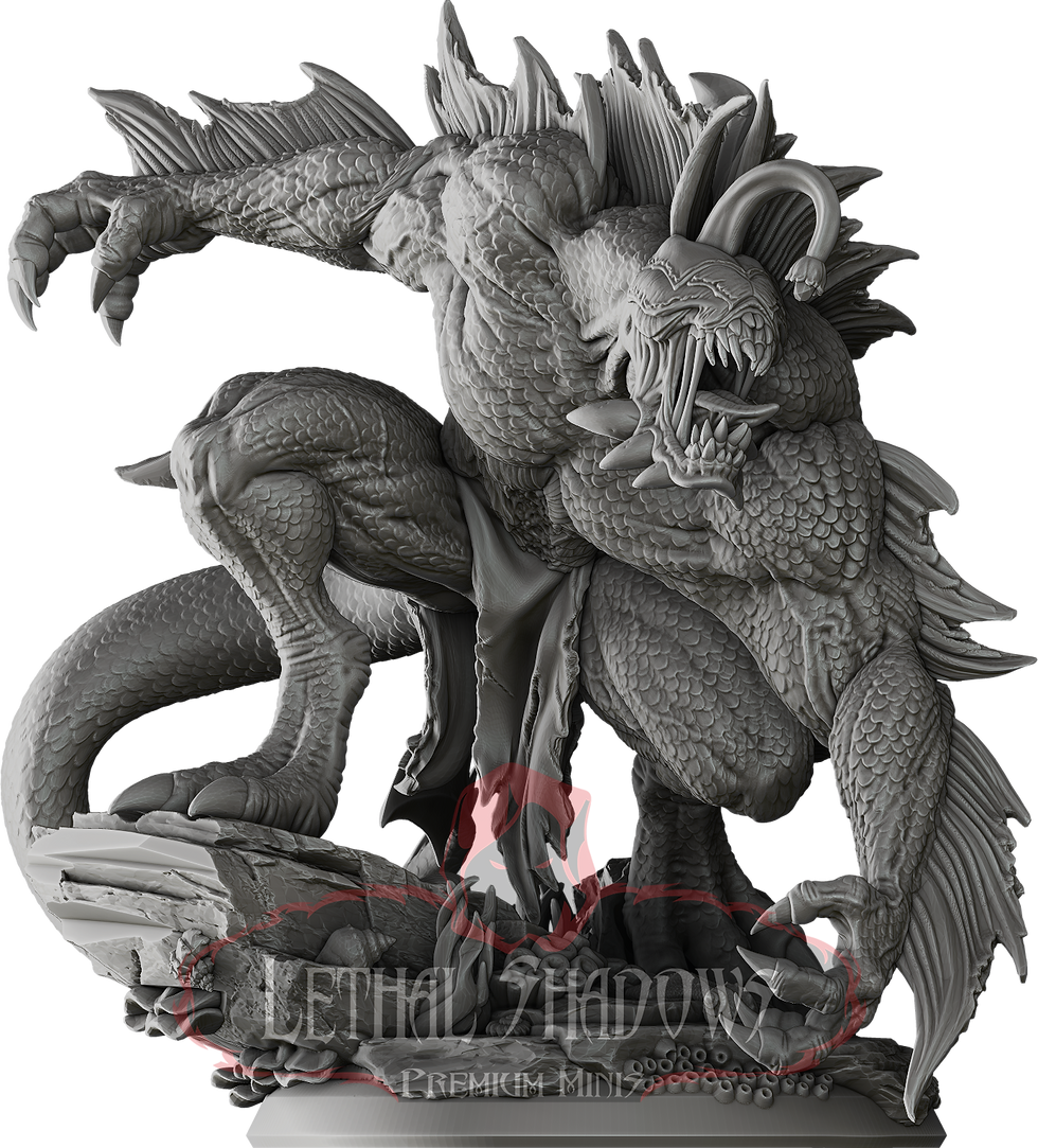 Lethal Shadows miniature, monstrous dragon figurine