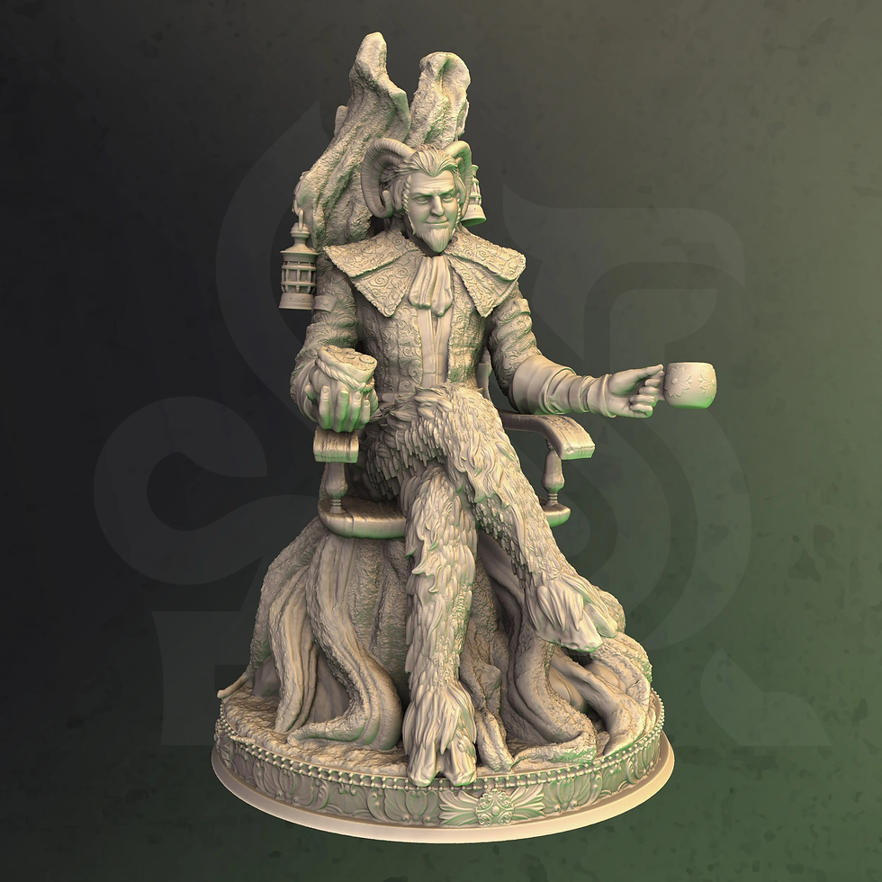 Thumbnail: Throne-sitting, tree-like creature figurine