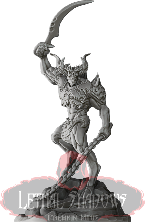Grey stone demonic figure miniature