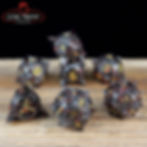 Lethal Shadows dice set: Deep Green Metallic, eight-sided RPG dice