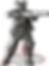 Grey-colored soldier figurine aiming a rifle