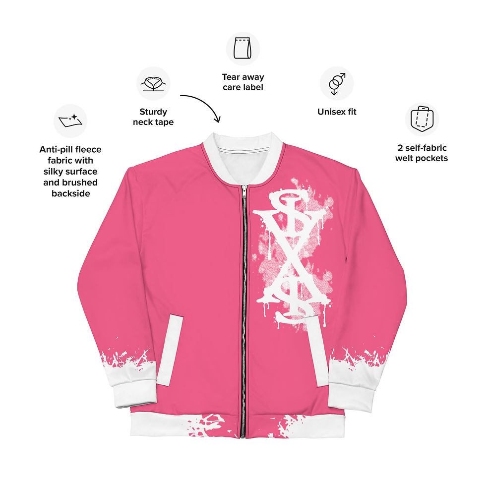 Thumbnail: "AHLG" (Pink/White) - Unisex Bomber Jacket