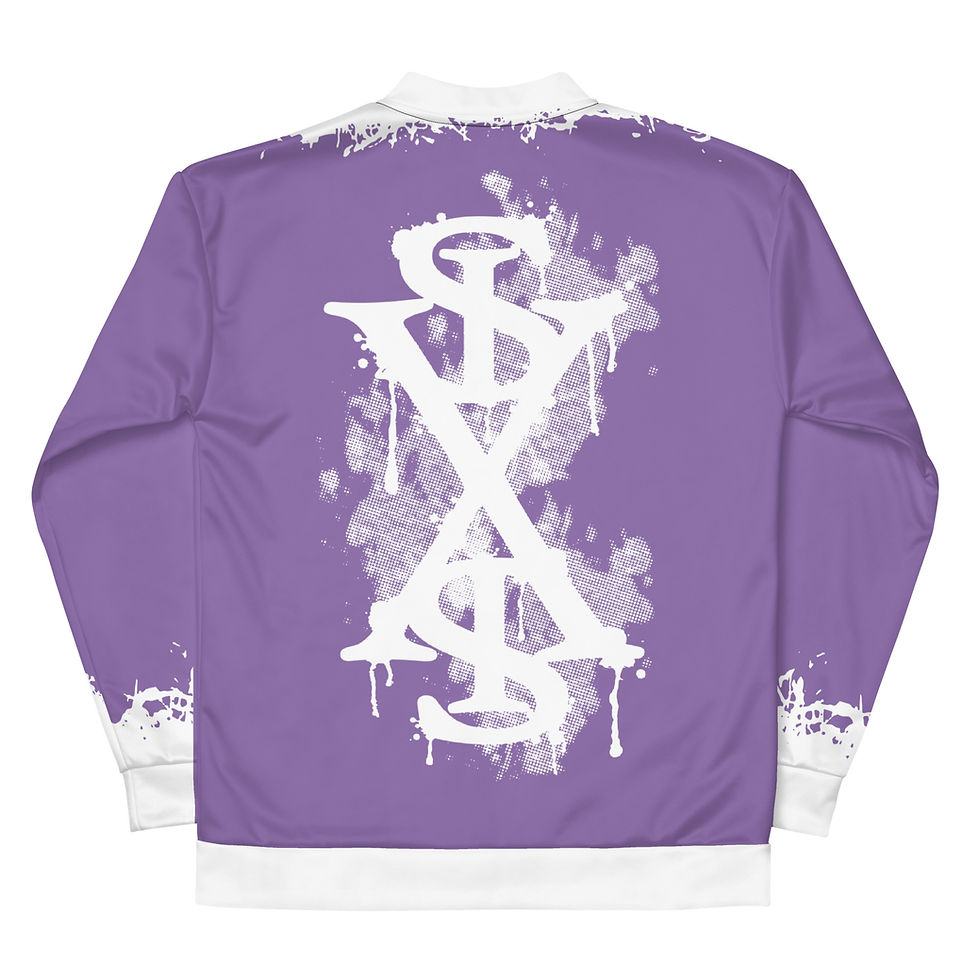 Thumbnail: "AHLG" (Purple/White) - Unisex Bomber Jacket