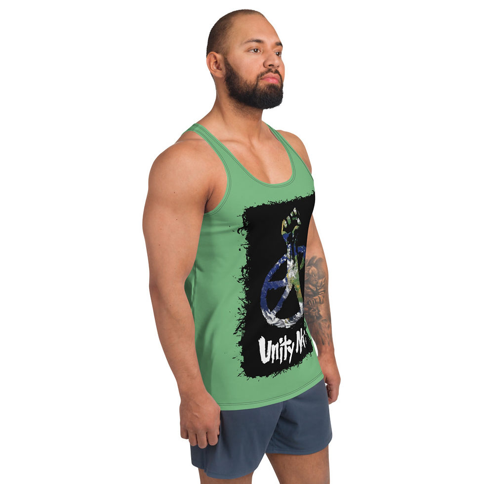 Thumbnail: "World Unity" (Green4) Unisex Tank Top