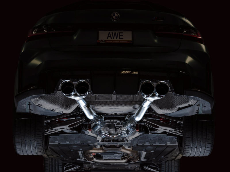 サムネイル： AWE BMW G80 G81 M3 M4 3.0L-TT L6 S58 セダン 2021~2024年  エキゾースト マフラー T304 TRACK
