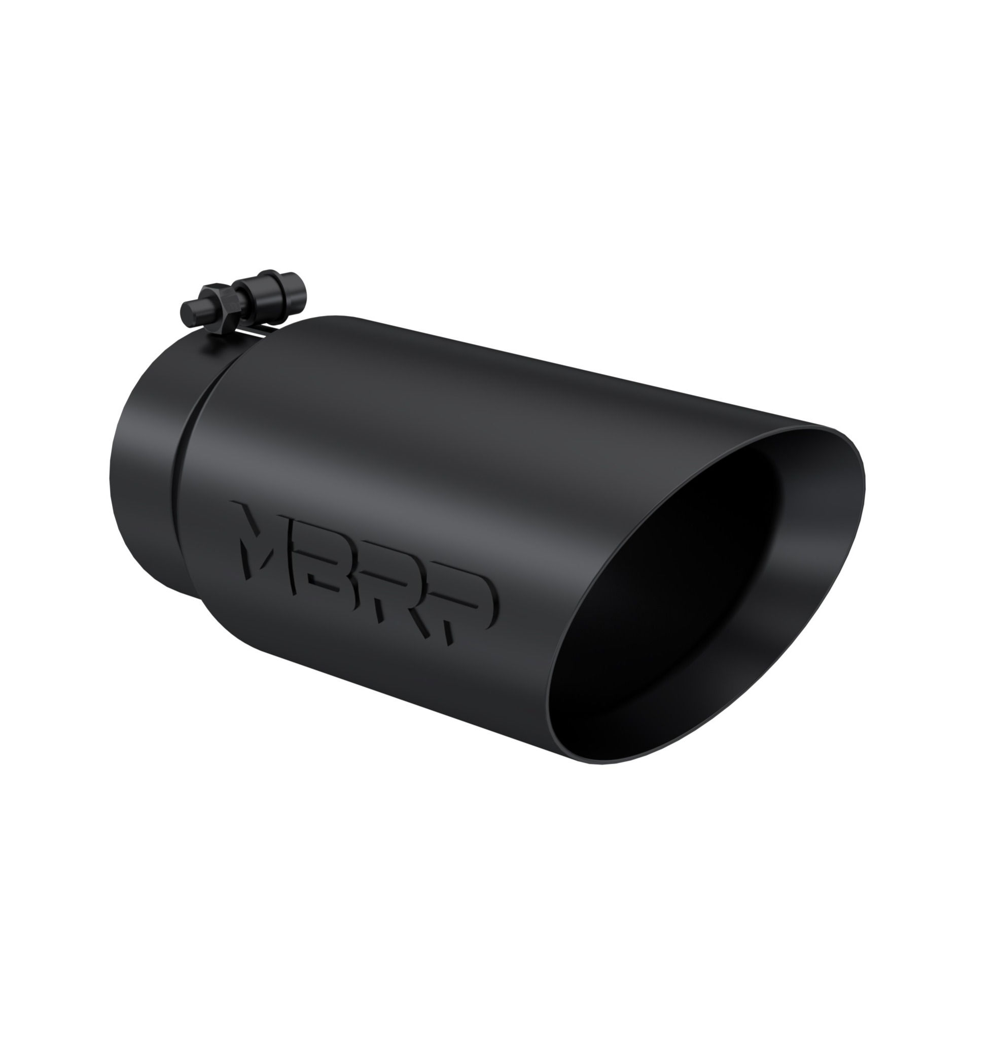 MBRP チップ 1本 IN:4in 長さ:12in 直径:5in T304ステンレス ブラック デュアルウォール アングル カッター 出口 T5053BLK
