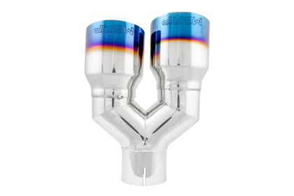 サムネイル： MBRP チップ 右用 インレット:2.5in 長さ:9.5in 直径:3.5in 全幅:7.4in T304 チタンブルー シングルウォール T5170BE