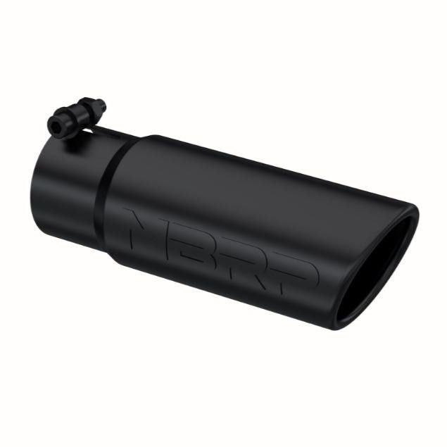 MBRP チップ インレット:3in 長さ:10in 直径:3.5in T304ステンレス ブラック ロールエンド アングル マフラー 出口 T5115BLK