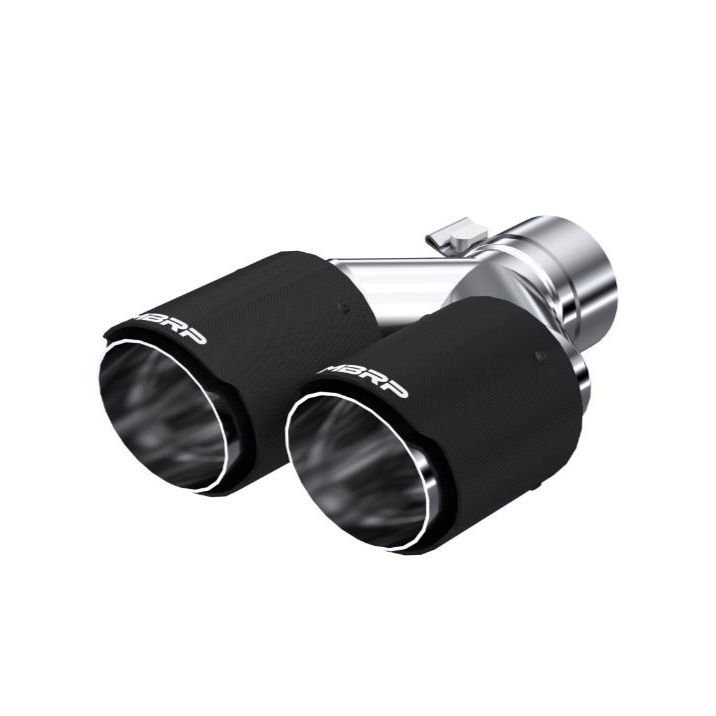 MBRP チップ 右用 インレット:2.5in 長さ:9.5in 直径:3.5in 全幅:7.4in T304 カーボン シングルウォール T5170CF