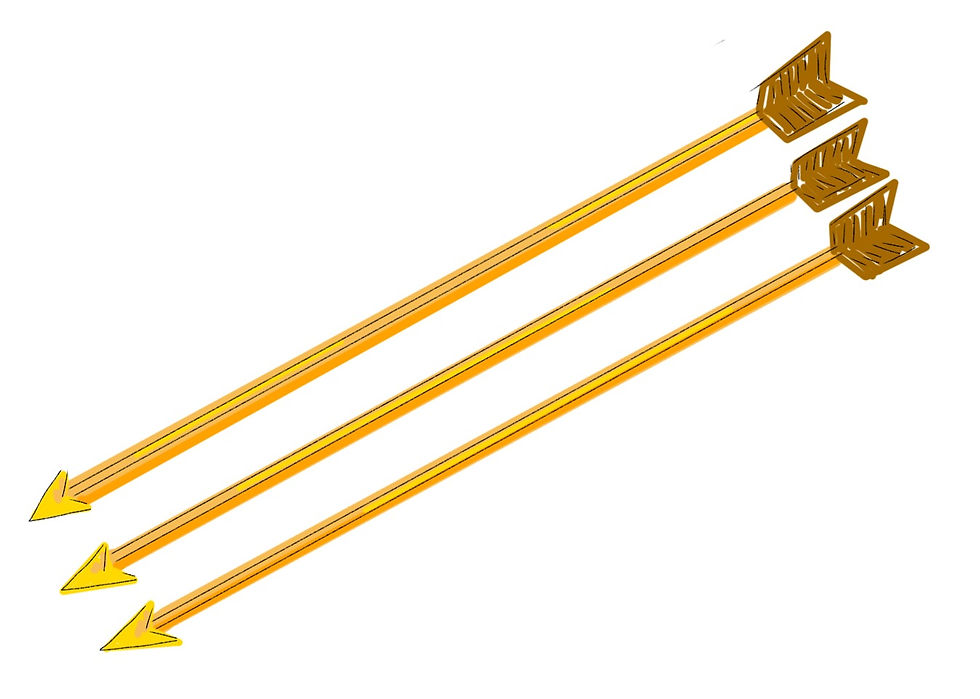 Three golden arrows