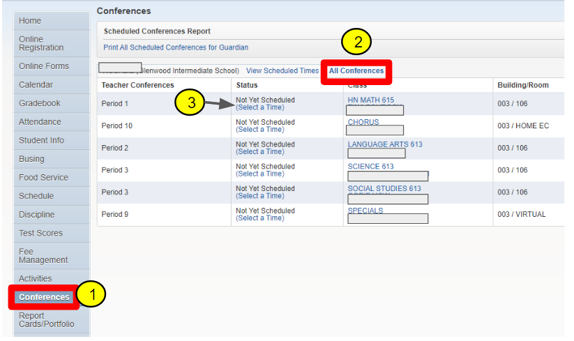 Parent/Teacher Scheduler graphic in Skyward