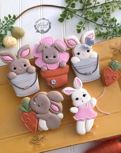 Playful Bunnies Online Cookie Decorating Class #23 | theflouredcanvas