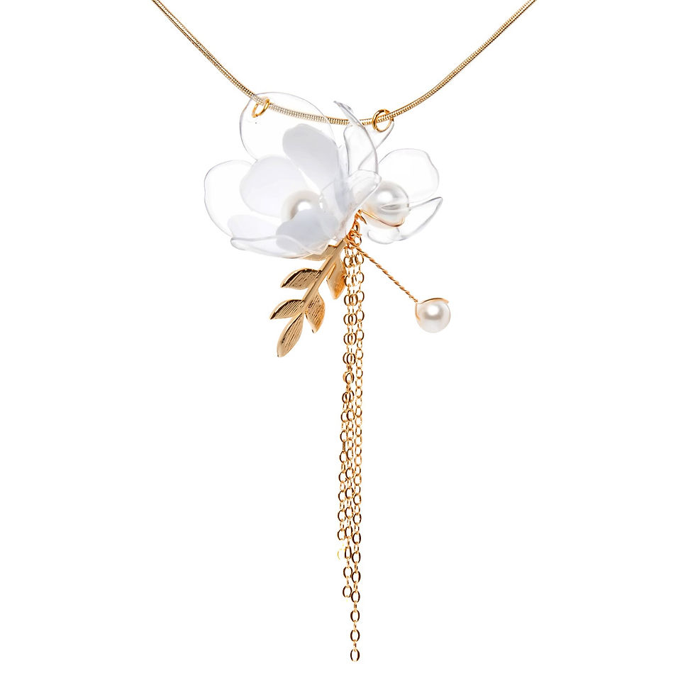 Thumbnail: Jasmine Triple-Flower Drop Necklace