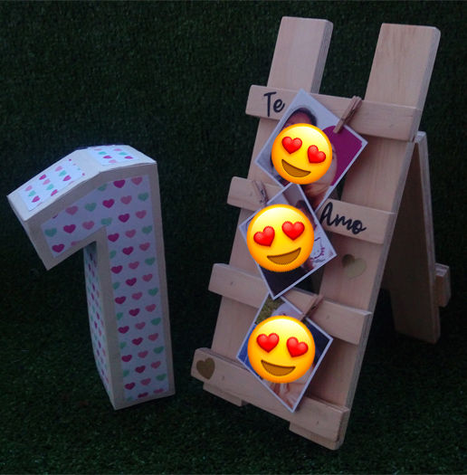 Miniatura: caja con portaretrato escalera