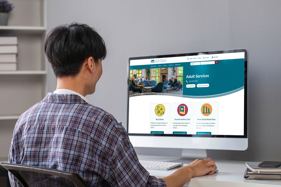 A man browsing the new RHPL.org
