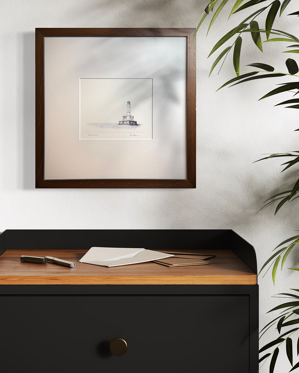 Thumbnail: In setting view Sentinel, a fine art print of a Stoney Bend original watercolor