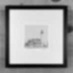 Cana Island Lighthouse hand-drawn fine art print framed view