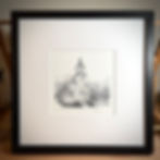 Original of the Old Mission Church framed in Gallery Black oak