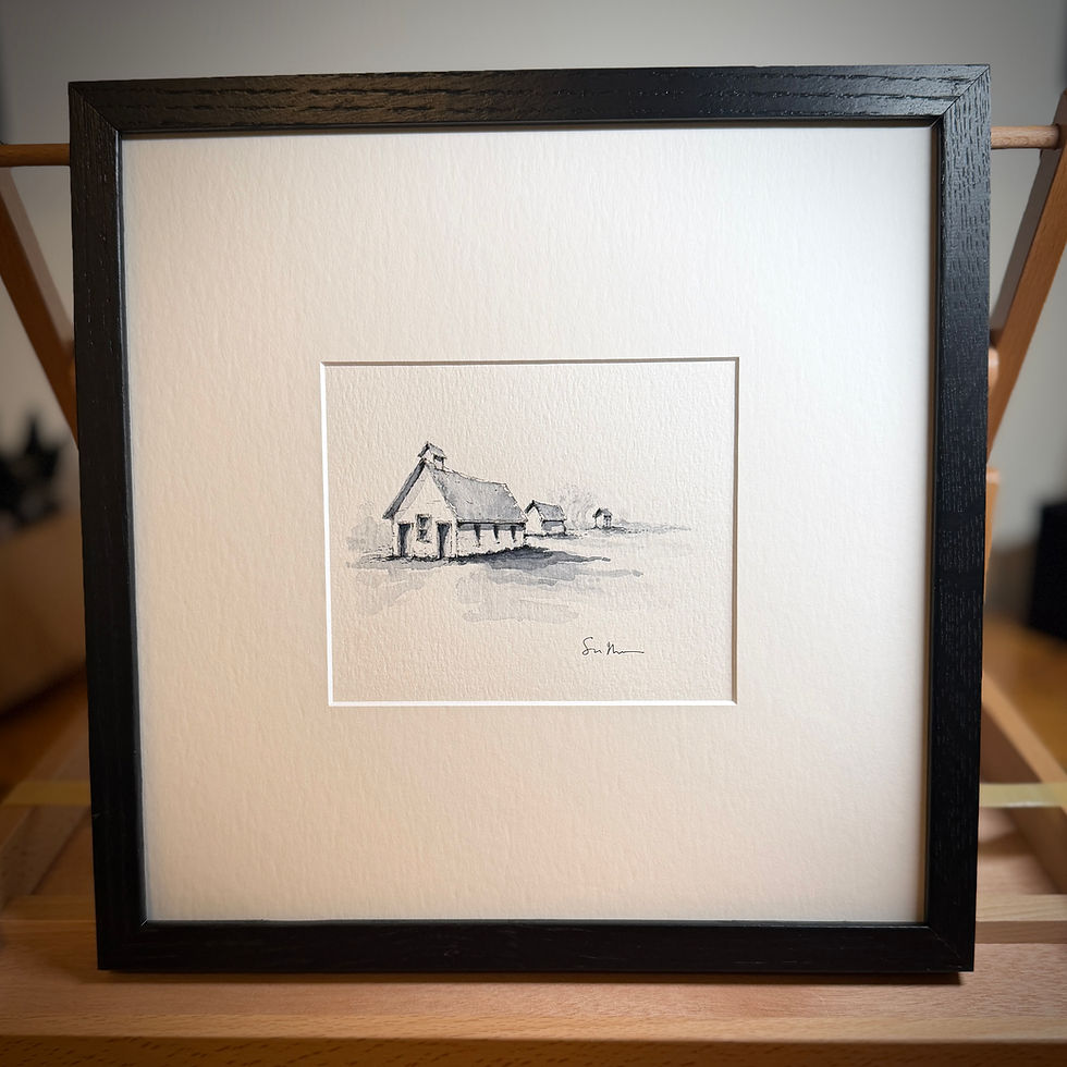 Framed view of Timeless Simplicity, an original watercolor from Stoney Bend