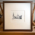 Old Art Northern Light original watercolor framed close up view