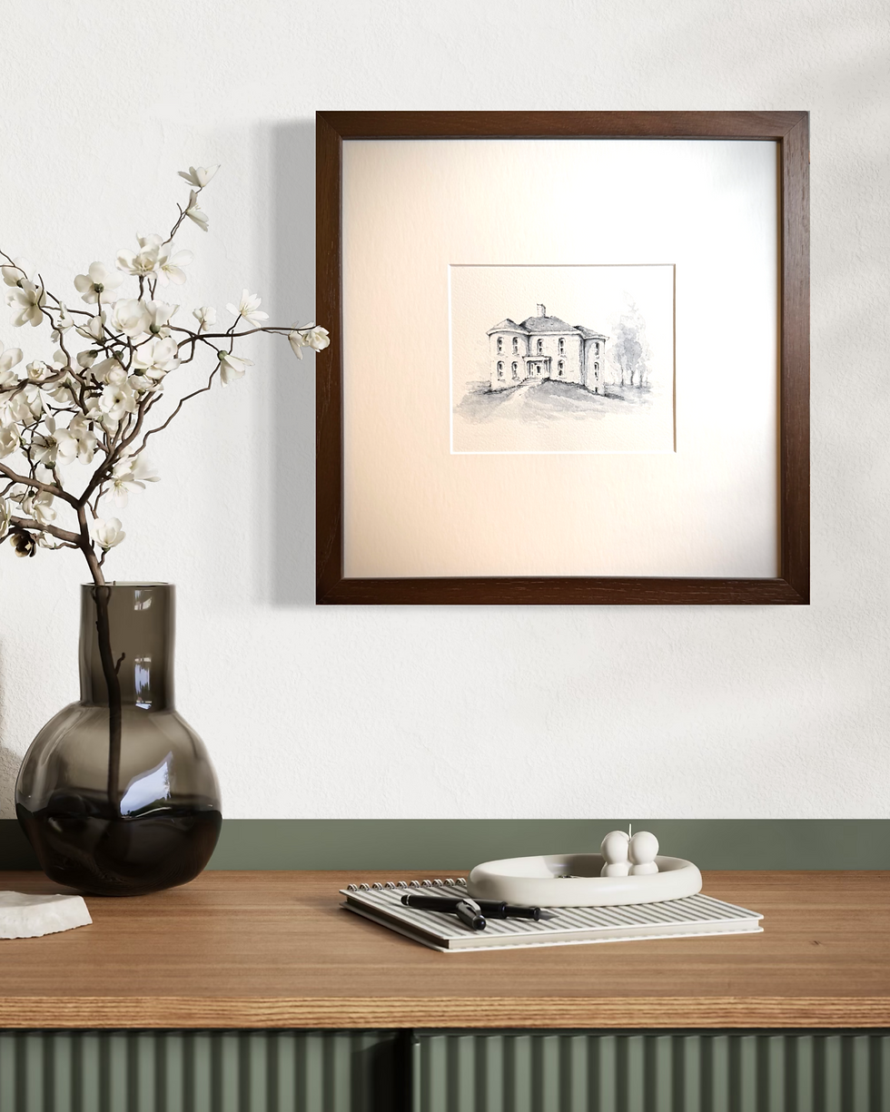 Thumbnail: Permanence an original watercolor painting of the Traverse City Commons structure in setting view