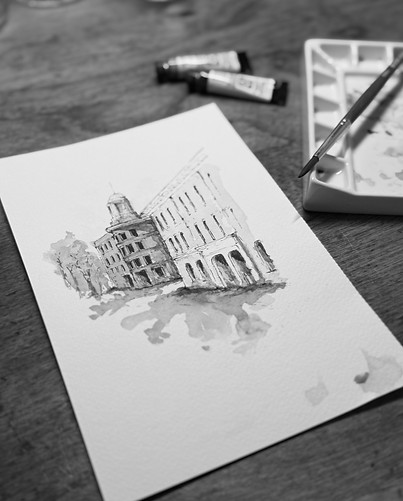 Hand-drawn watercolor artwork by Stoney Bend Prints inspired by Michigan places and stories.