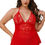Thumbnail: Alina-red-sheer-mesh-lace-bodysuit-teddy-one-piece-sexy-plus-size-lingerie-boutique-australia