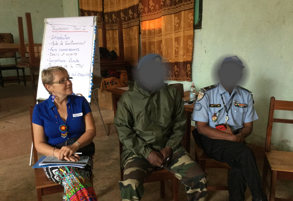 CICR trainer, Nicole Charron, facilitating a dialogue in Central African Republic