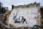 Bansky Ukraine Mural Child Judo throwing Judo master