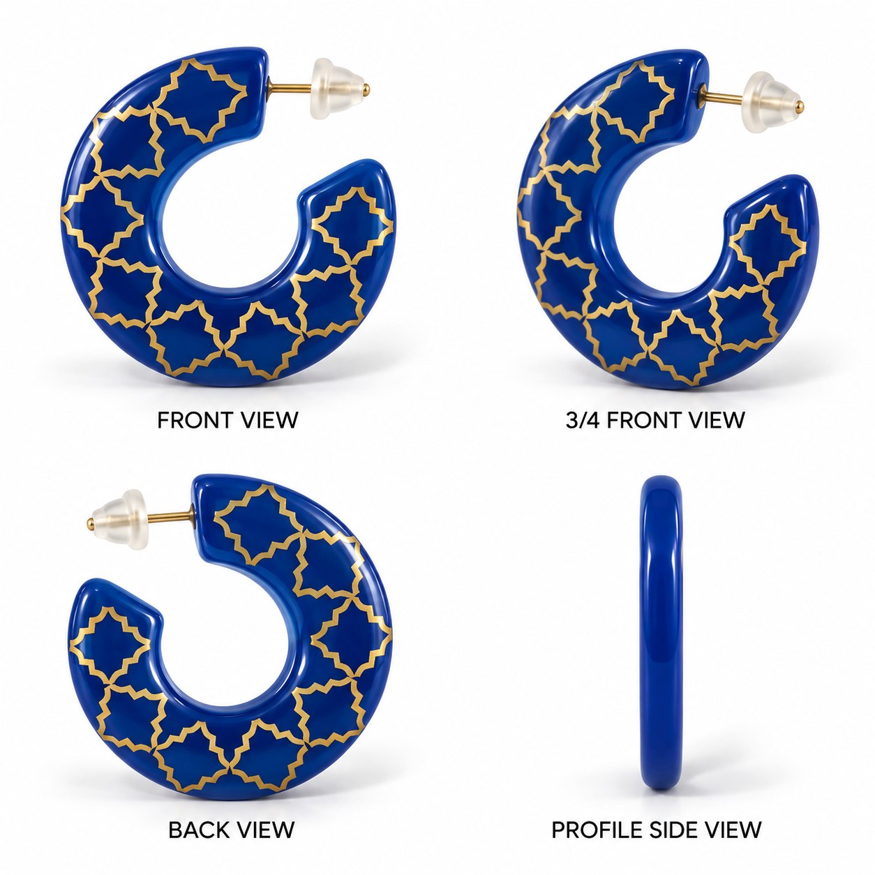 Zellige Royal Blue Hoops