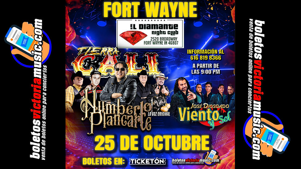 EL DIAMANTE NIGHT CLUB, FORT WAYNE, IN. SABADO 25 OCTUBRE, HUMBERTO PLANCARTE