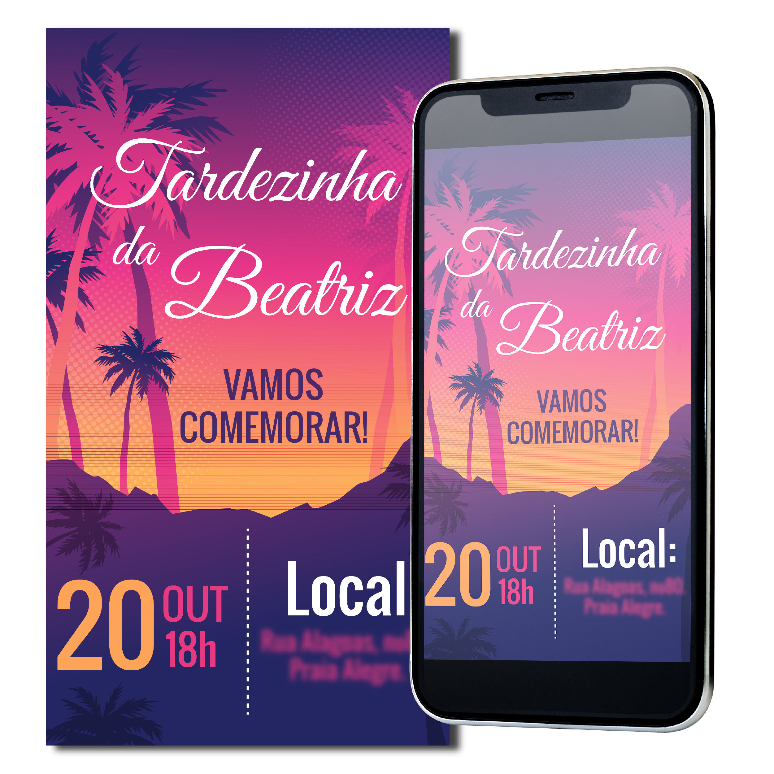 Convite Digital Tardezinha Rosa