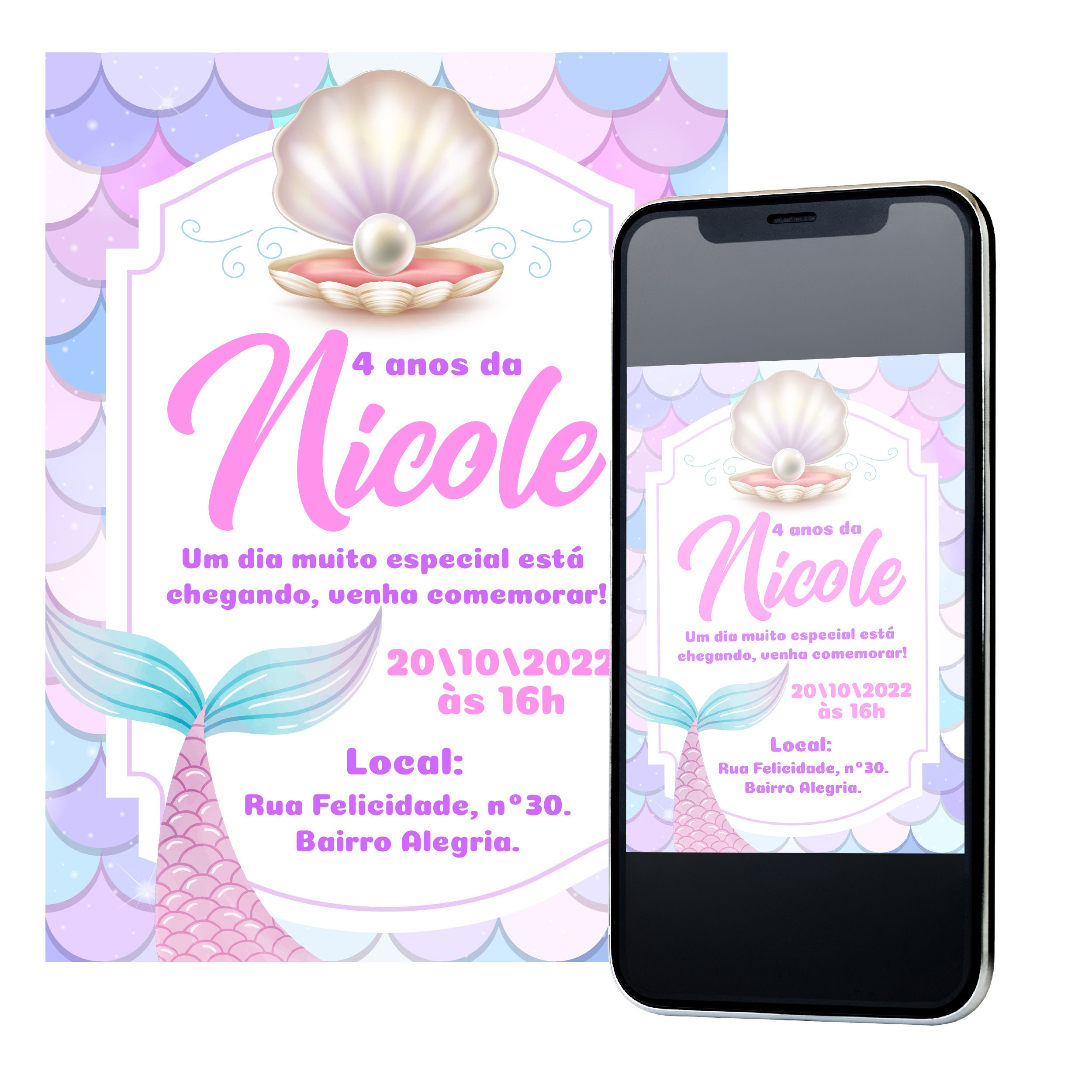 Convite Digital Sereia - Mod 1